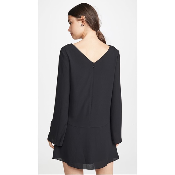 Cinq à Sept Black Cecil Knotted Crepe Mini Dress - Picture 2 of 10
